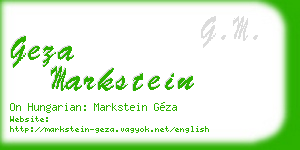 geza markstein business card